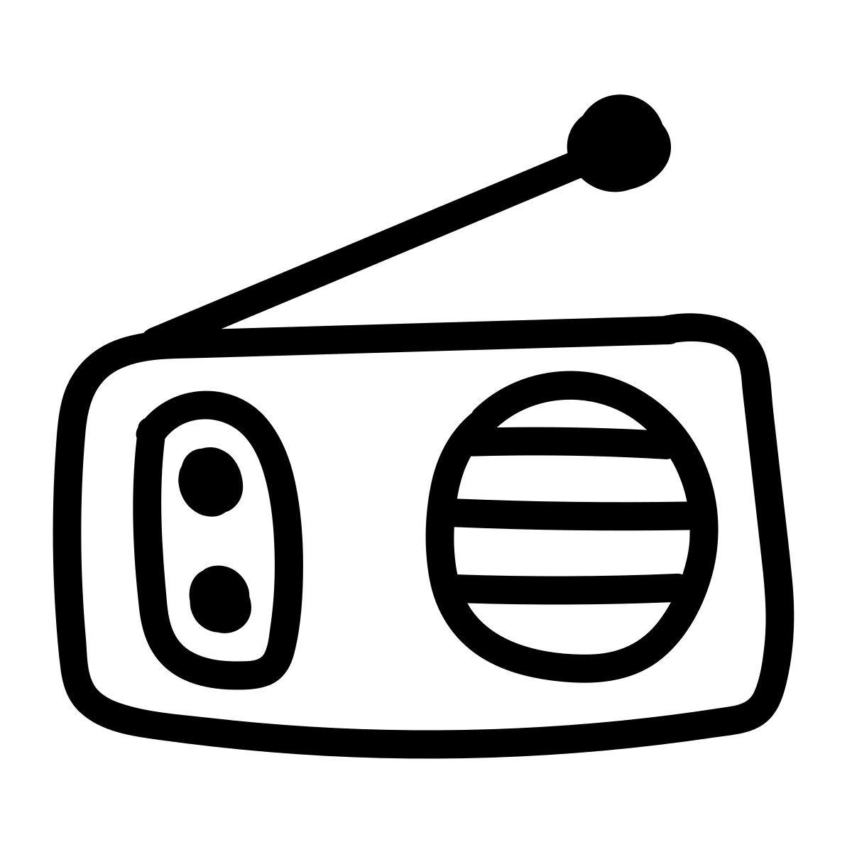 doodle line style 无线电 icon