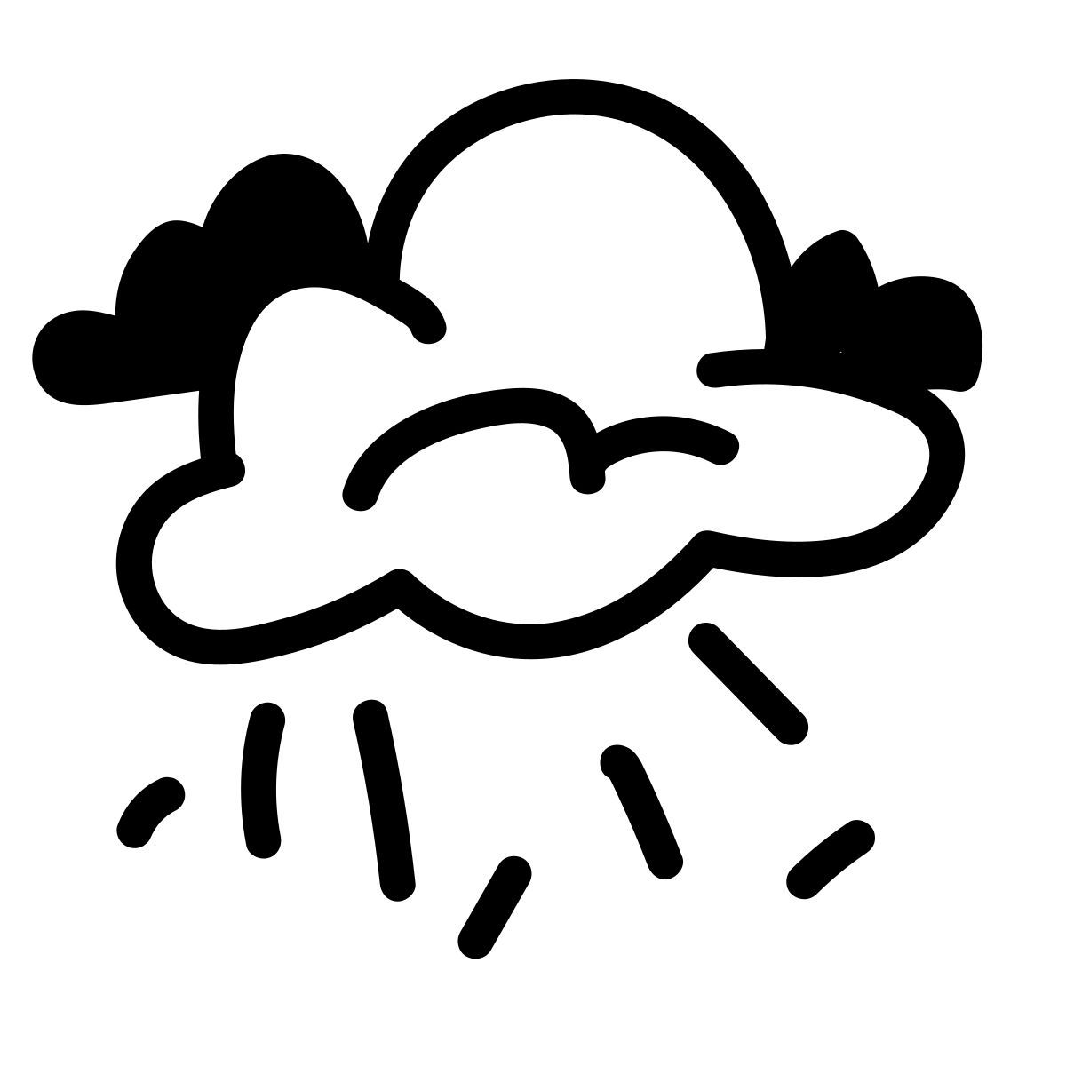 doodle line style 雨 icon