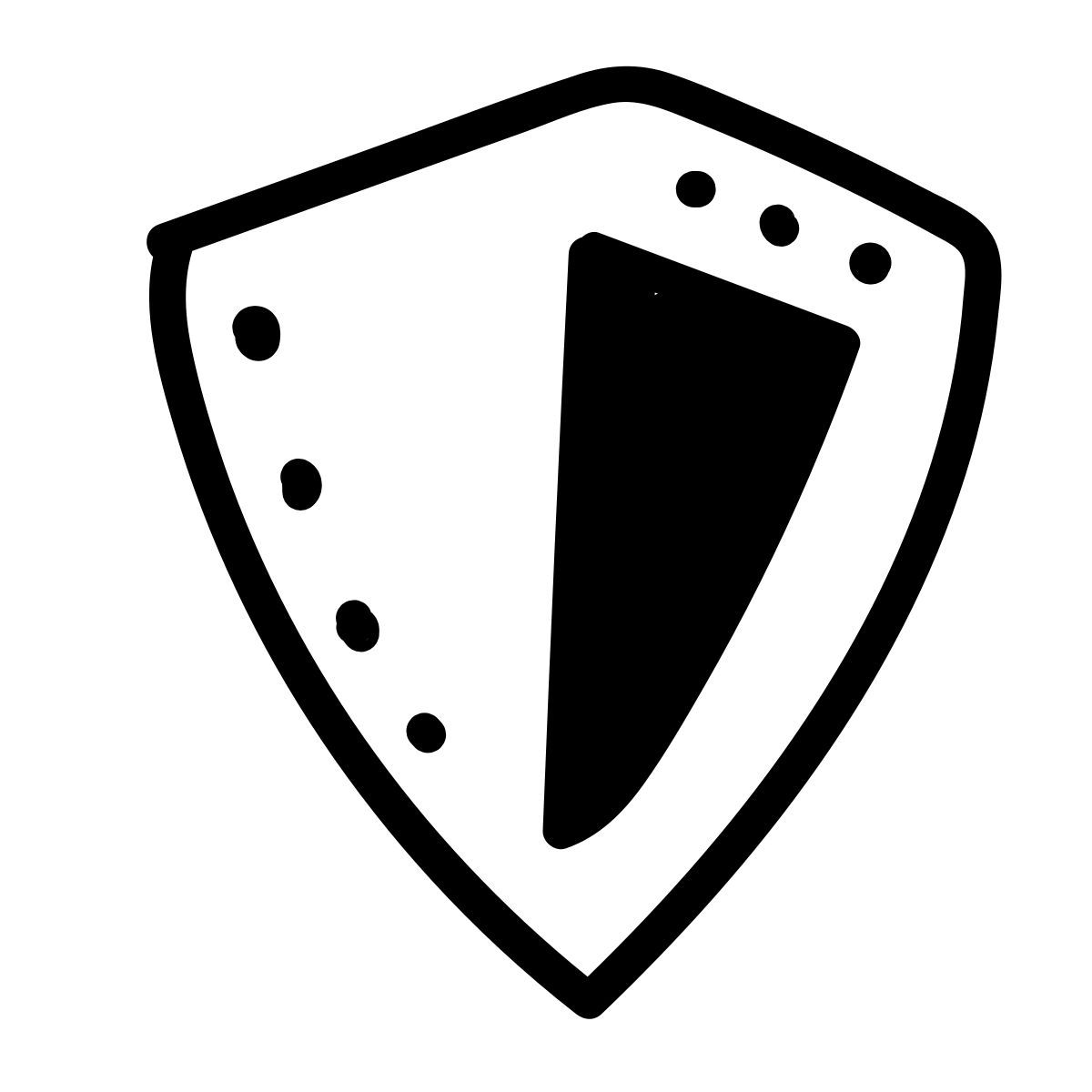 doodle line style 安全盾 icon