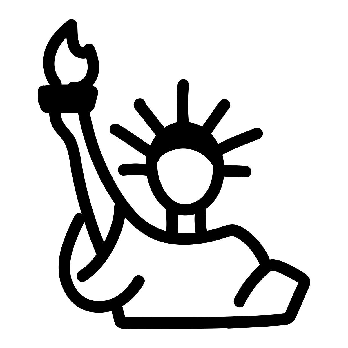 doodle line style statue de la liberté icon