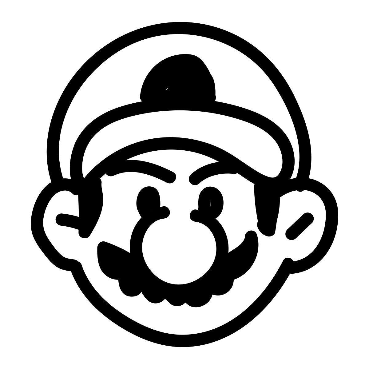 doodle line style 슈퍼 마리오 icon