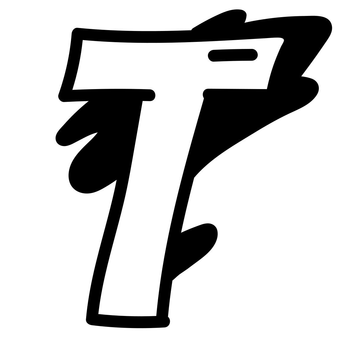 doodle line style t icon