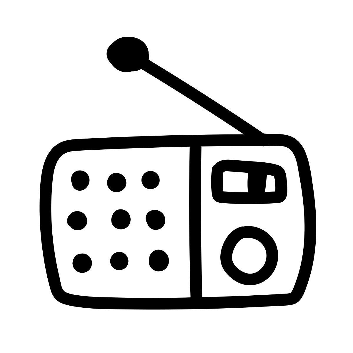 doodle line style radio de mesa icon