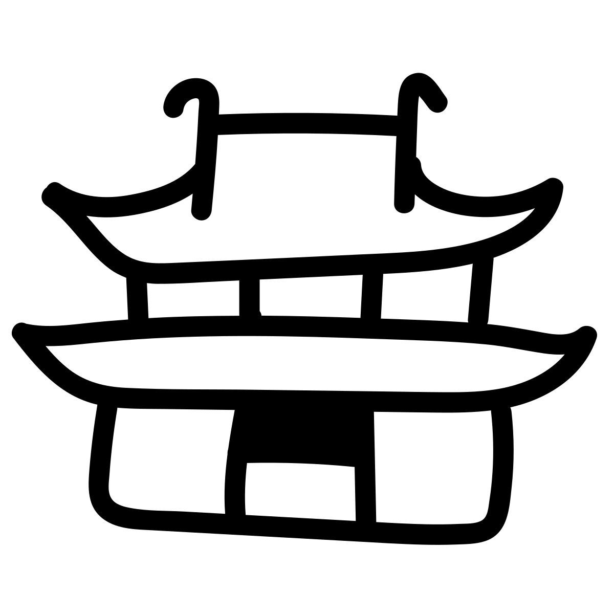 doodle line style tempel icon