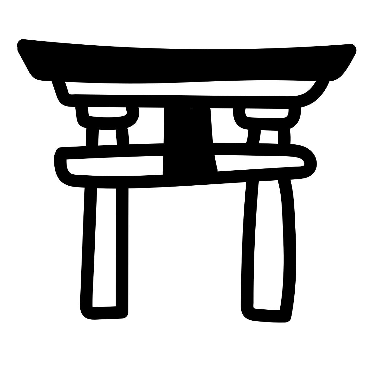 doodle line style año nuevo japonés icon