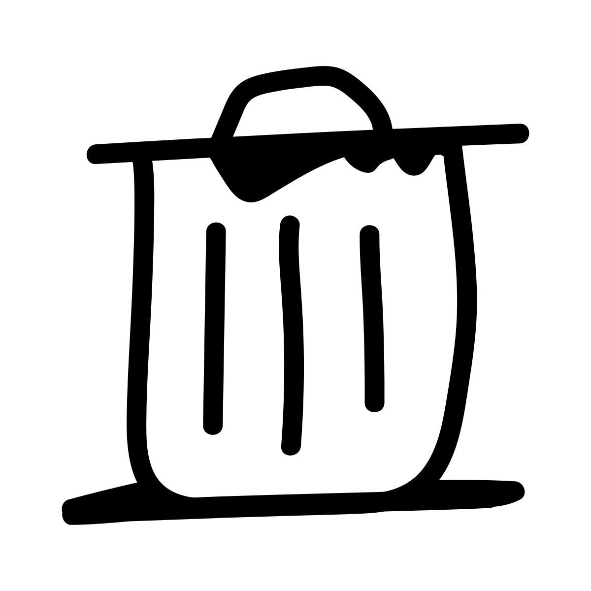 doodle line style müll icon
