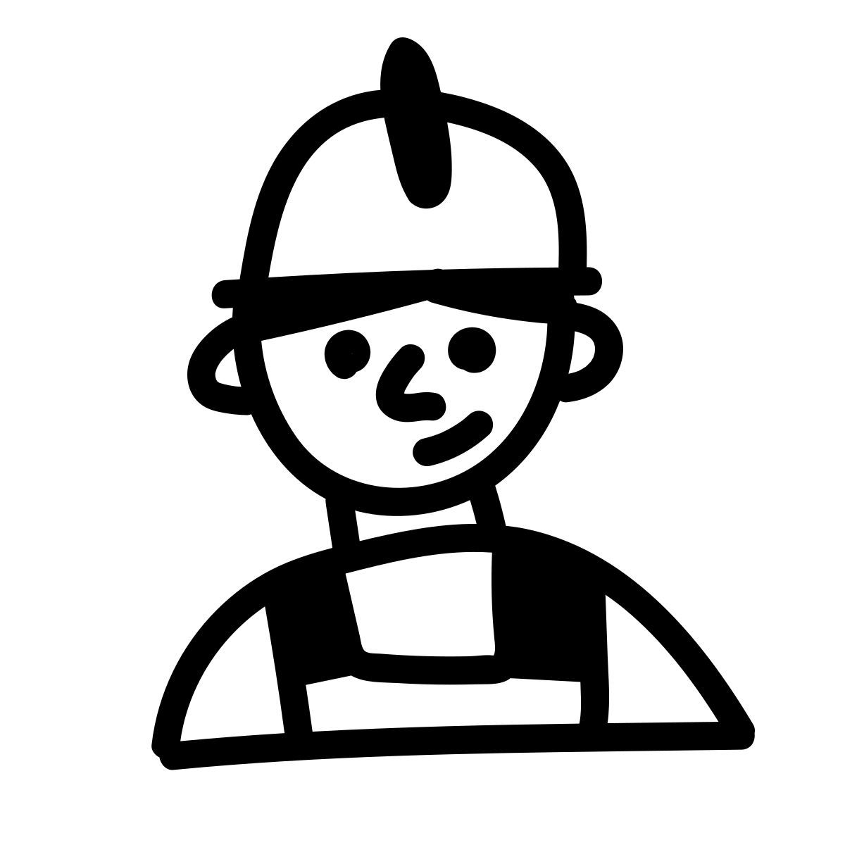 doodle line style lavoratore uomo icon