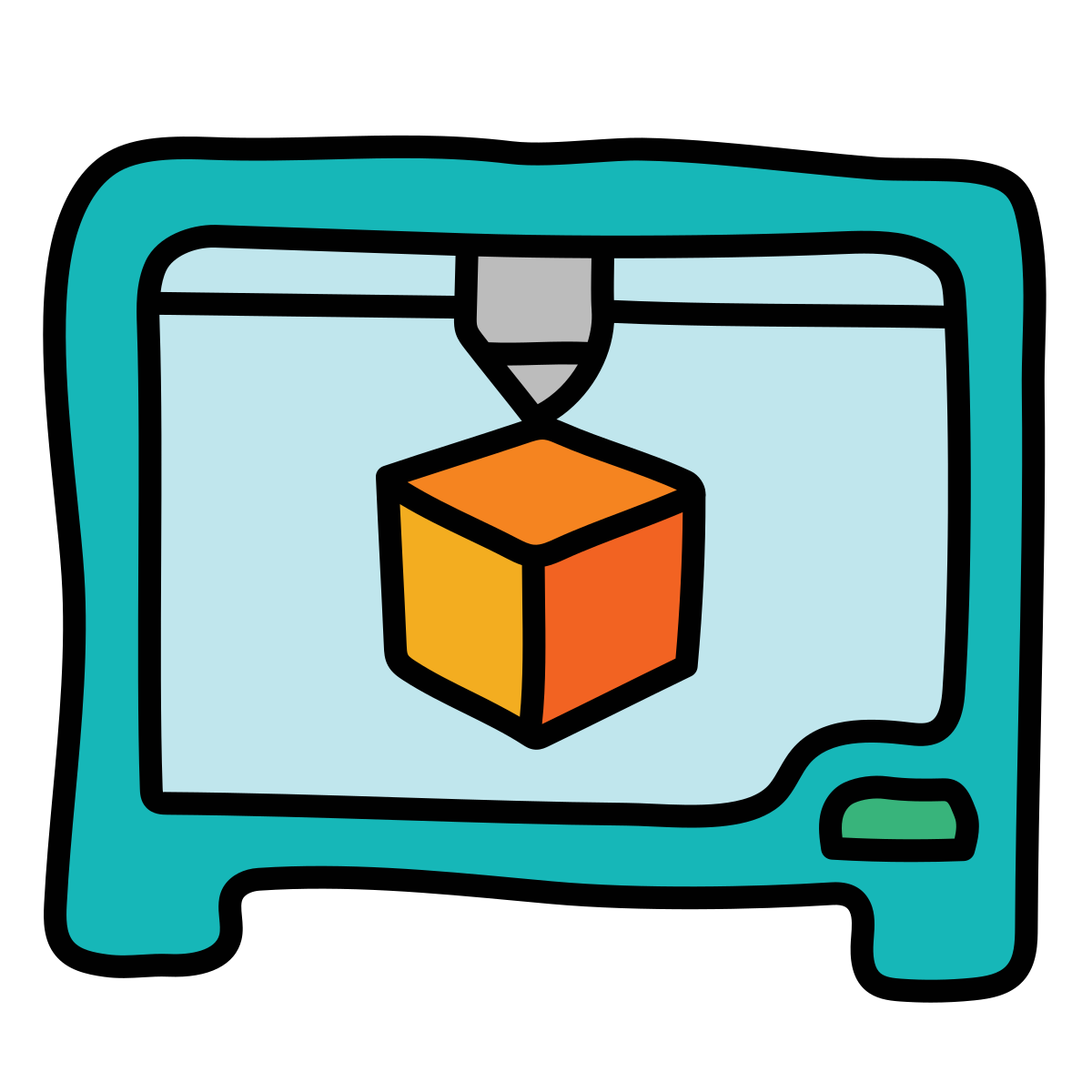 doodle style 3d printer icon