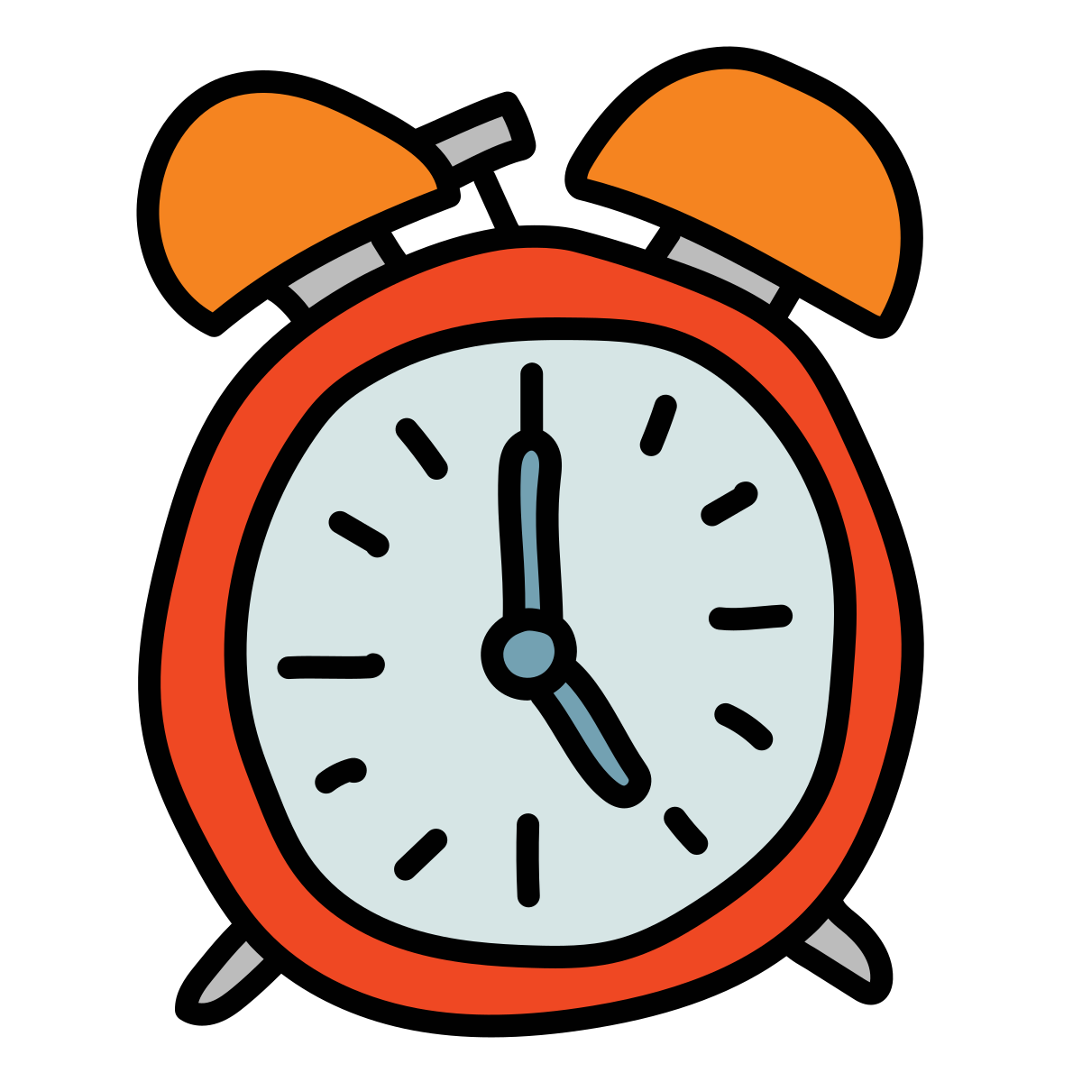 doodle style alarm clock icon