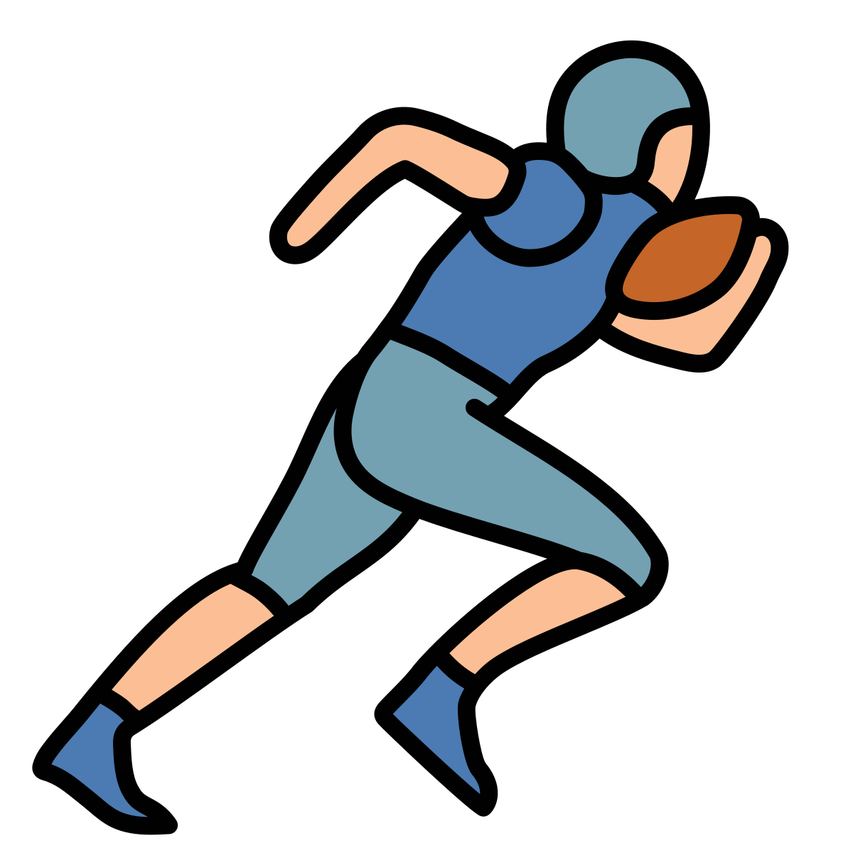 doodle style american football player icon