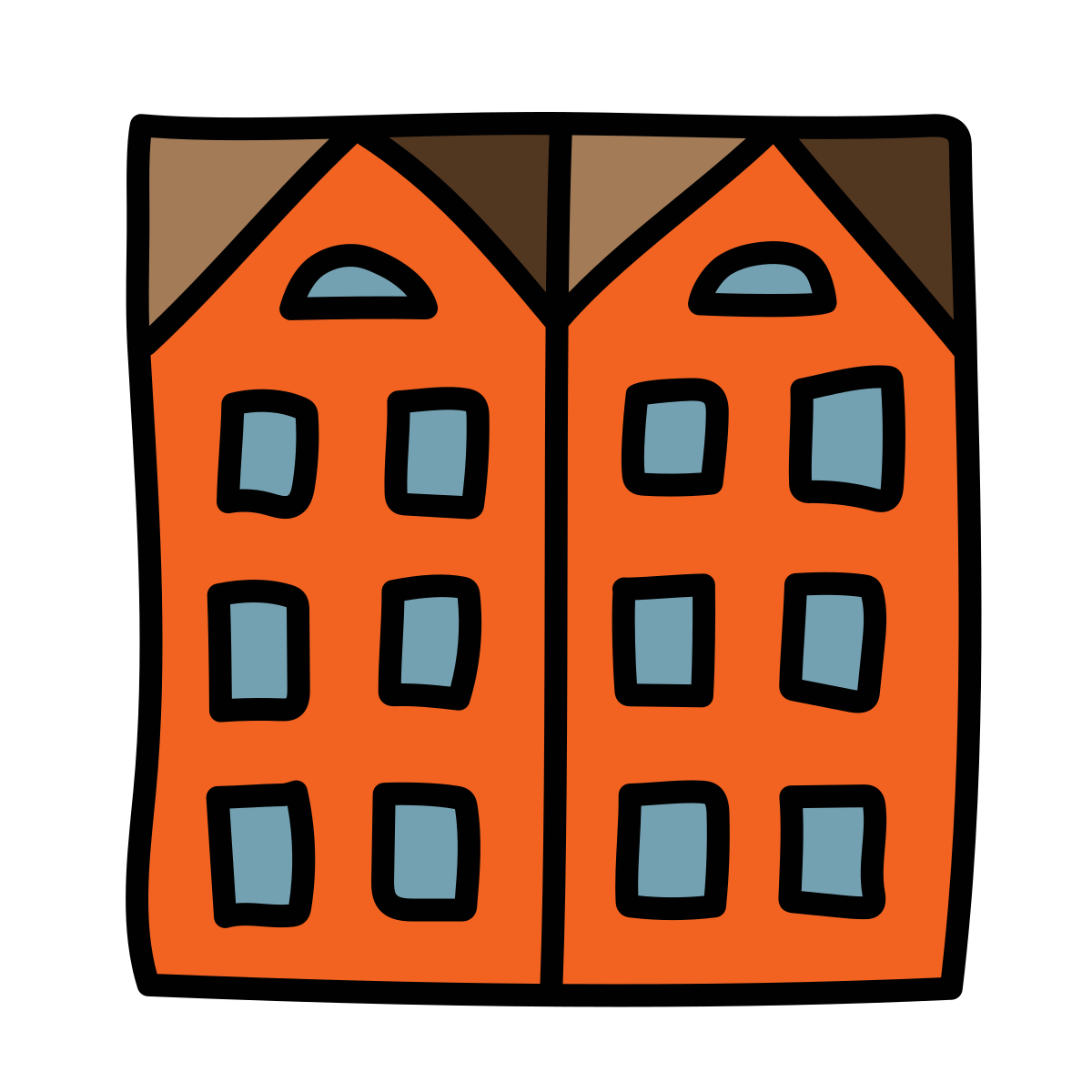 doodle style apartment icon