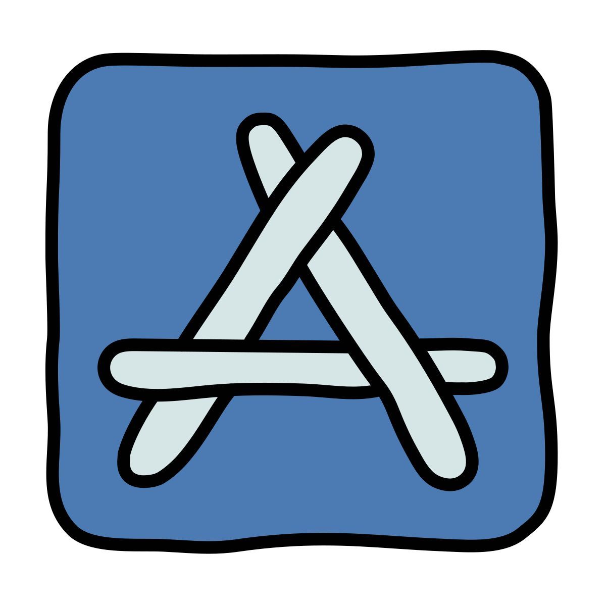 doodle style apple app store icon