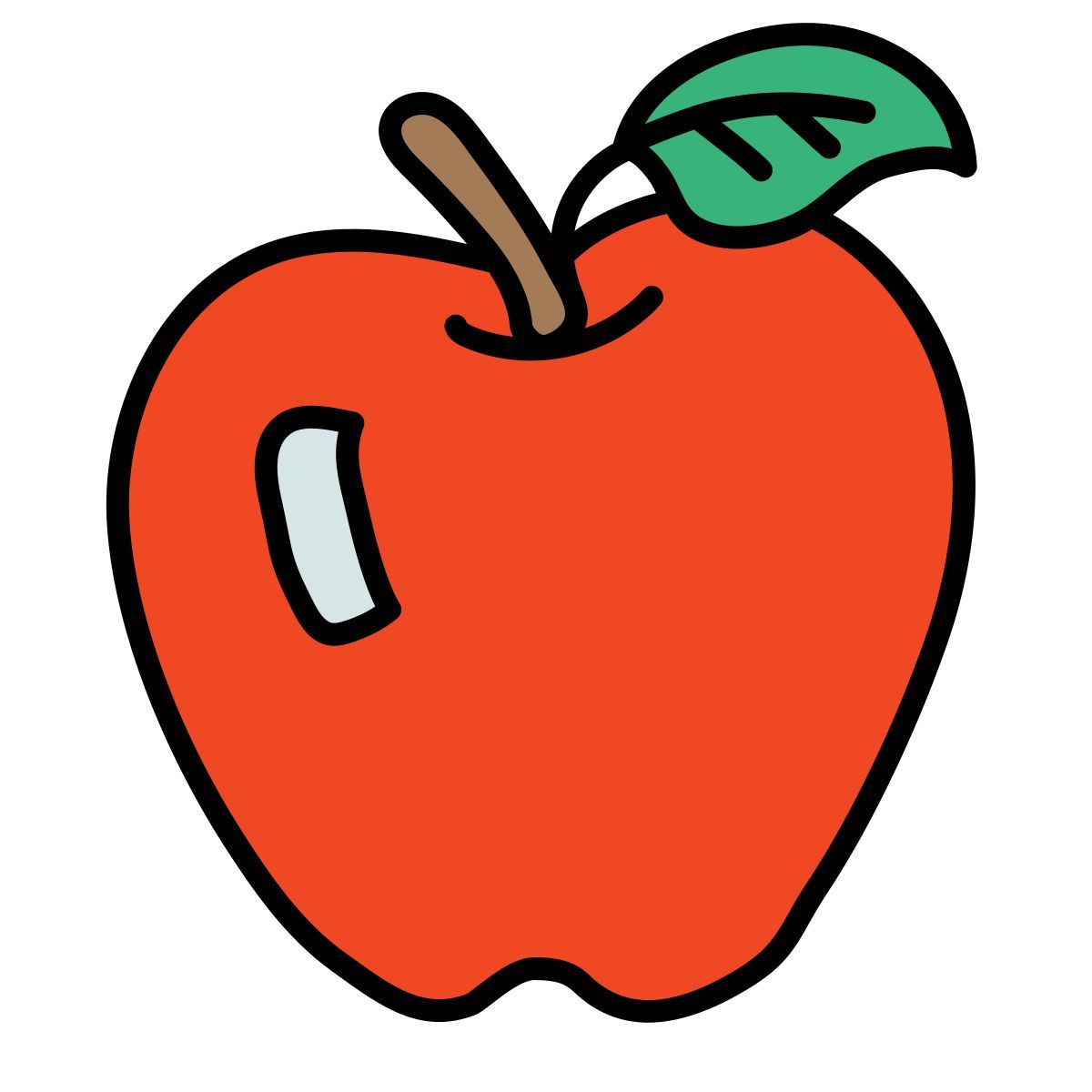 doodle style apple fruit icon