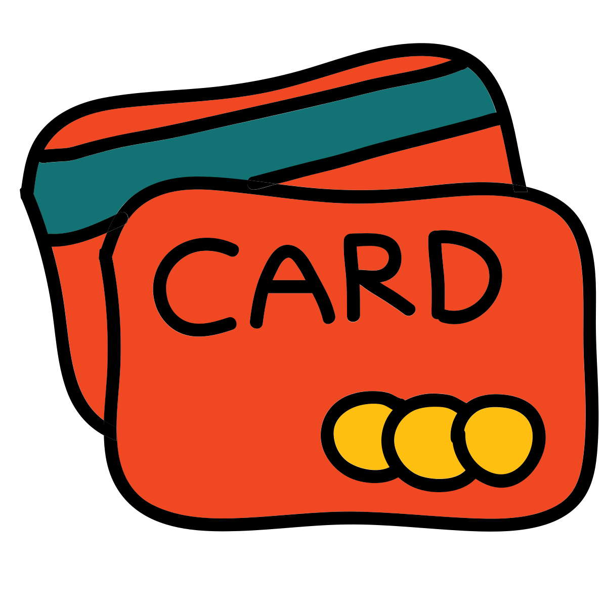 doodle style bank cards icon
