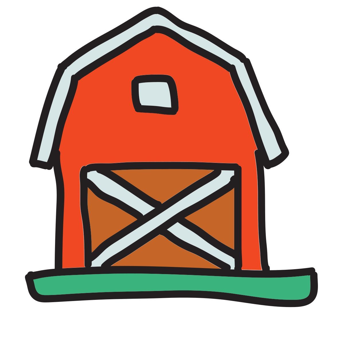 doodle style 谷仓 icon