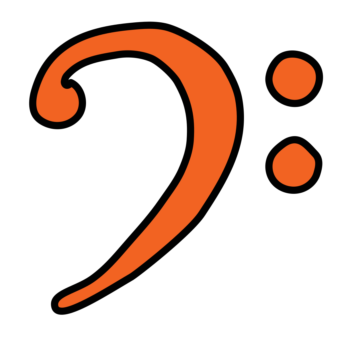 doodle style bass clef icon
