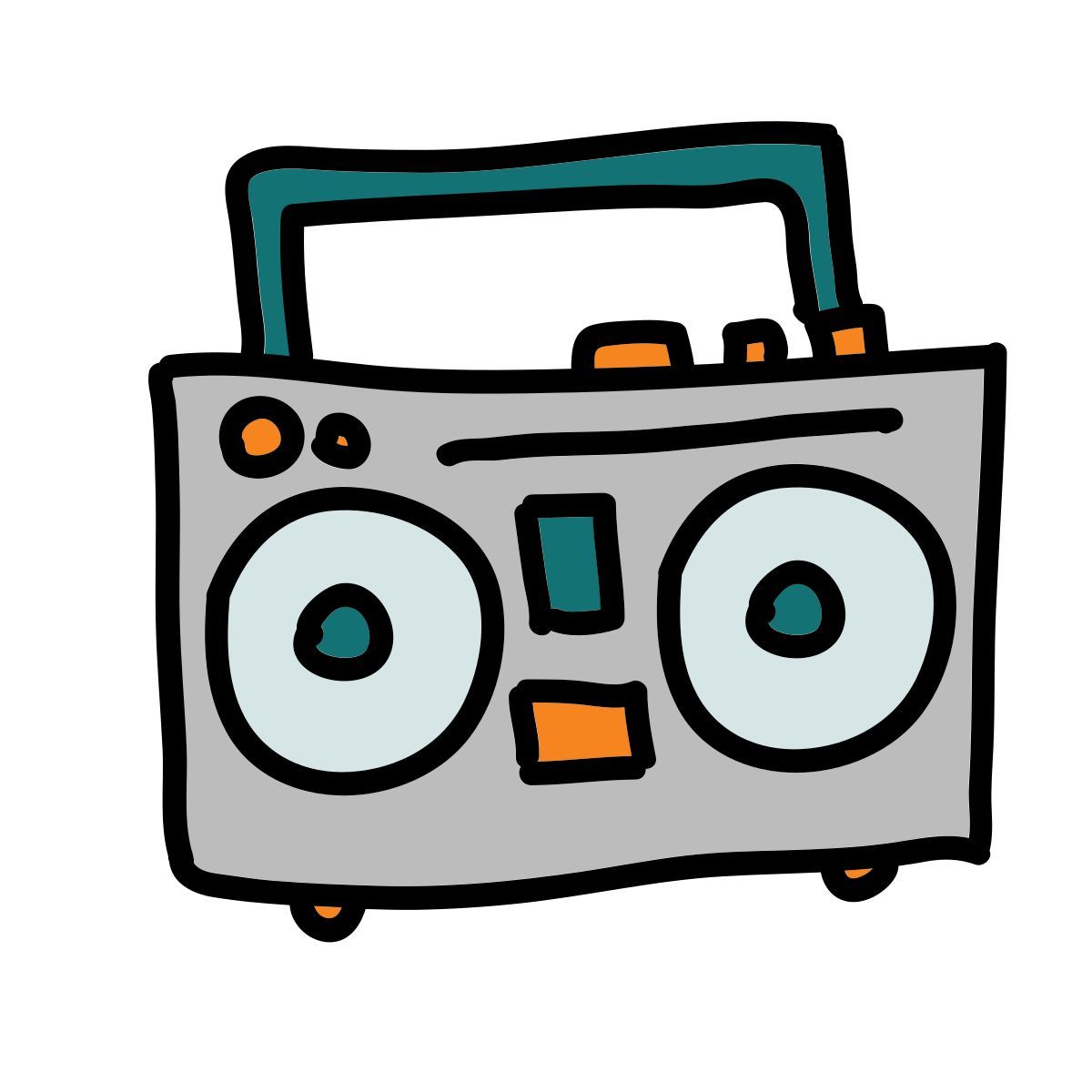 doodle style stereo portatile icon