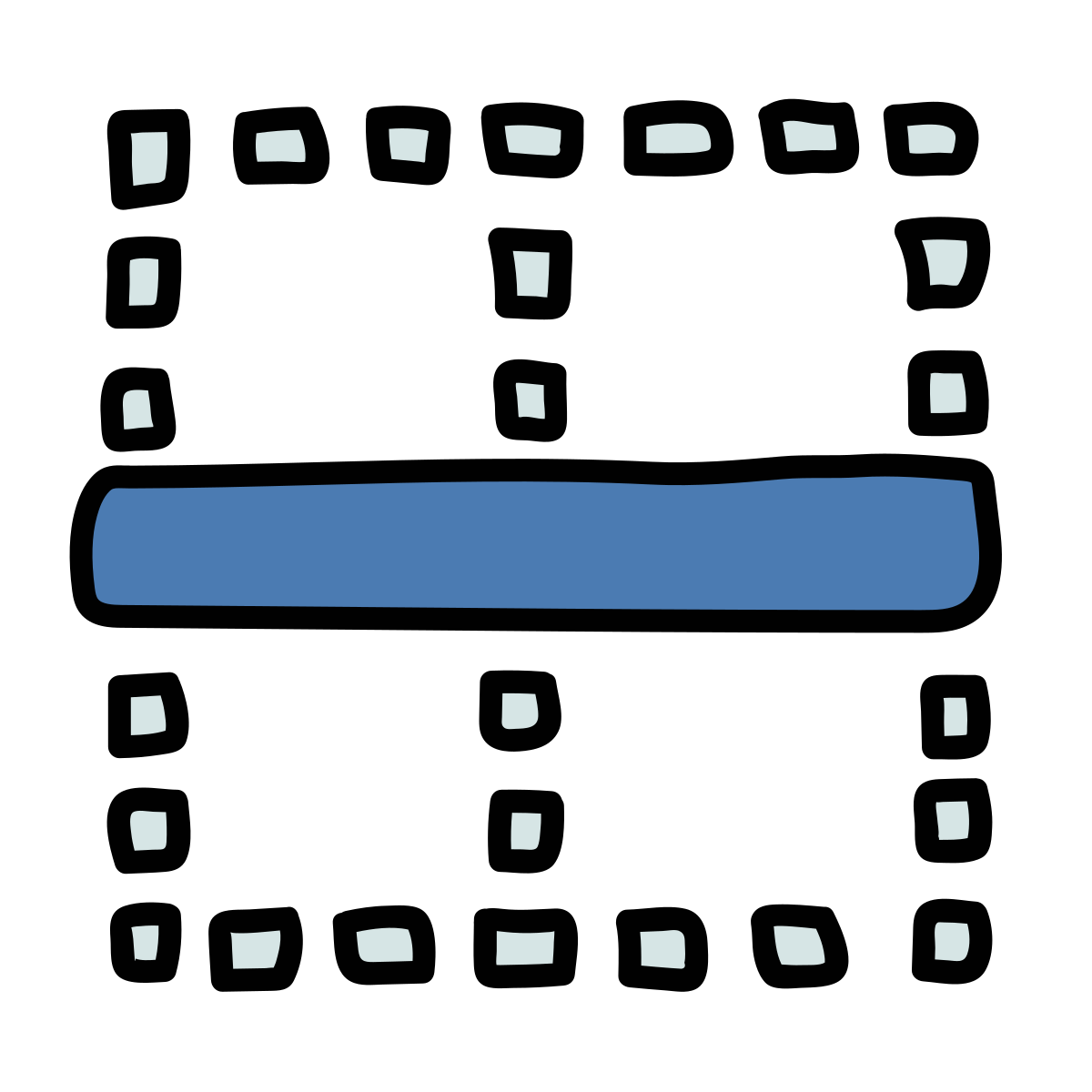 doodle style border horizontal icon