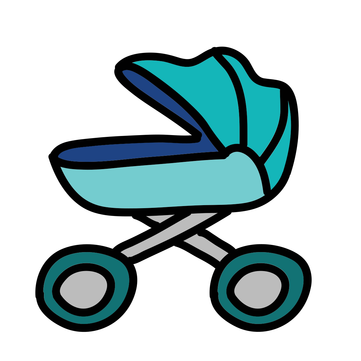 doodle style boy stroller icon