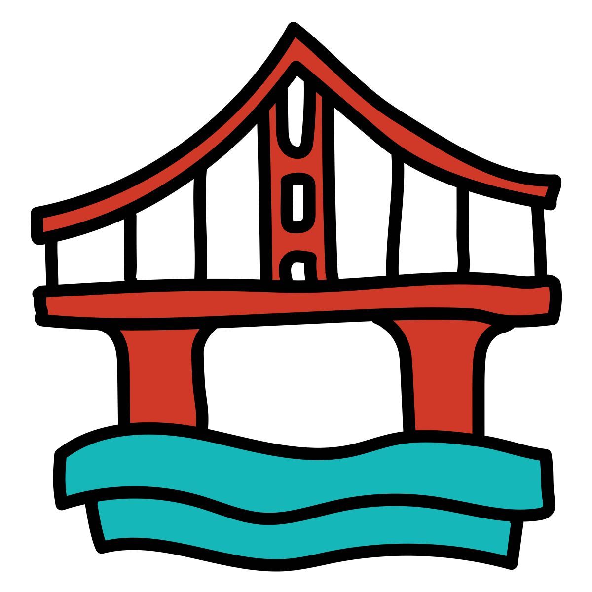 doodle style 다리 icon