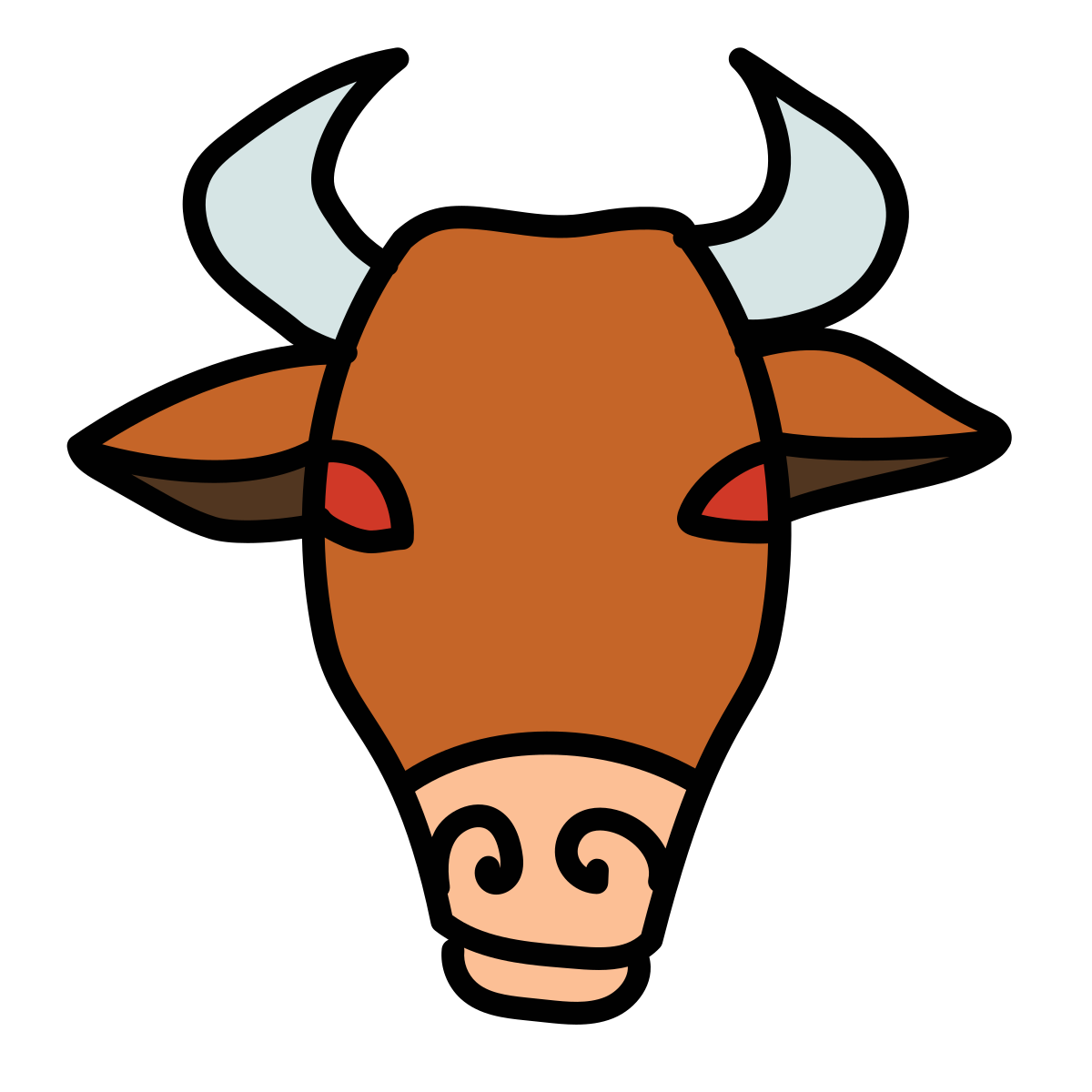 doodle style bull icon