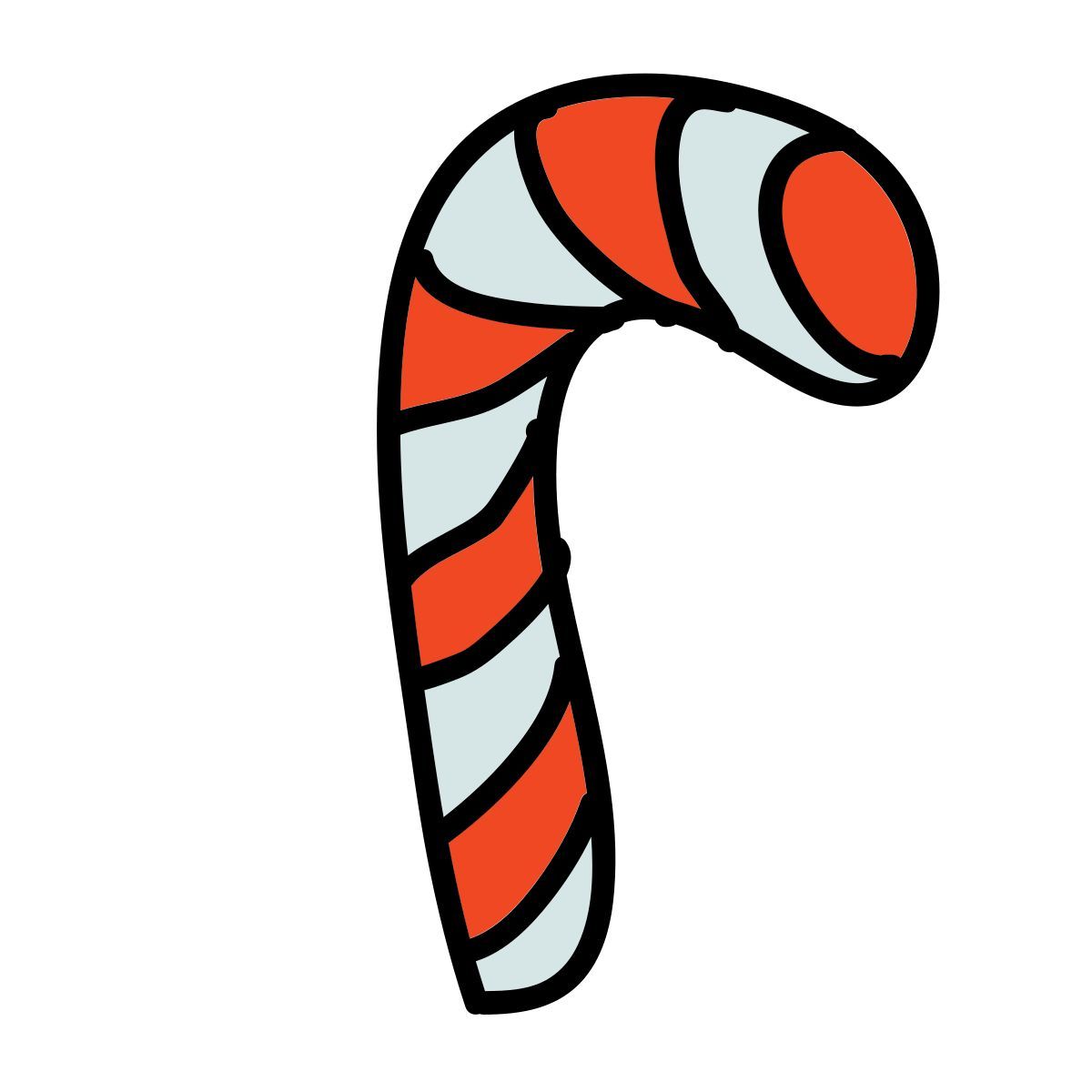 doodle style candy cane icon