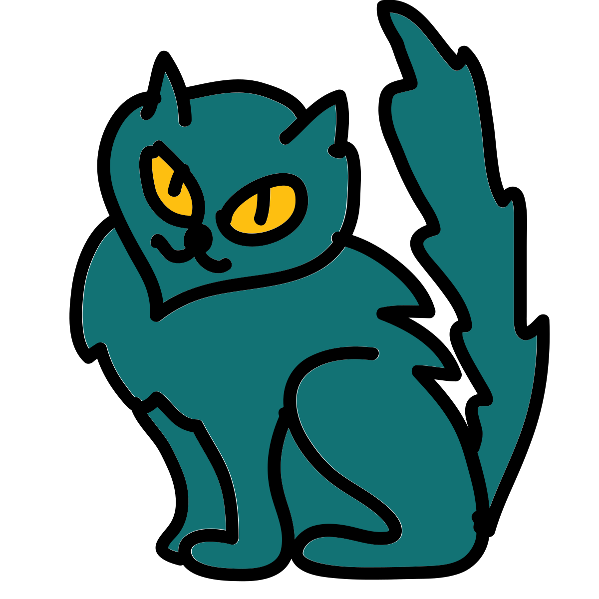 doodle style cat icon