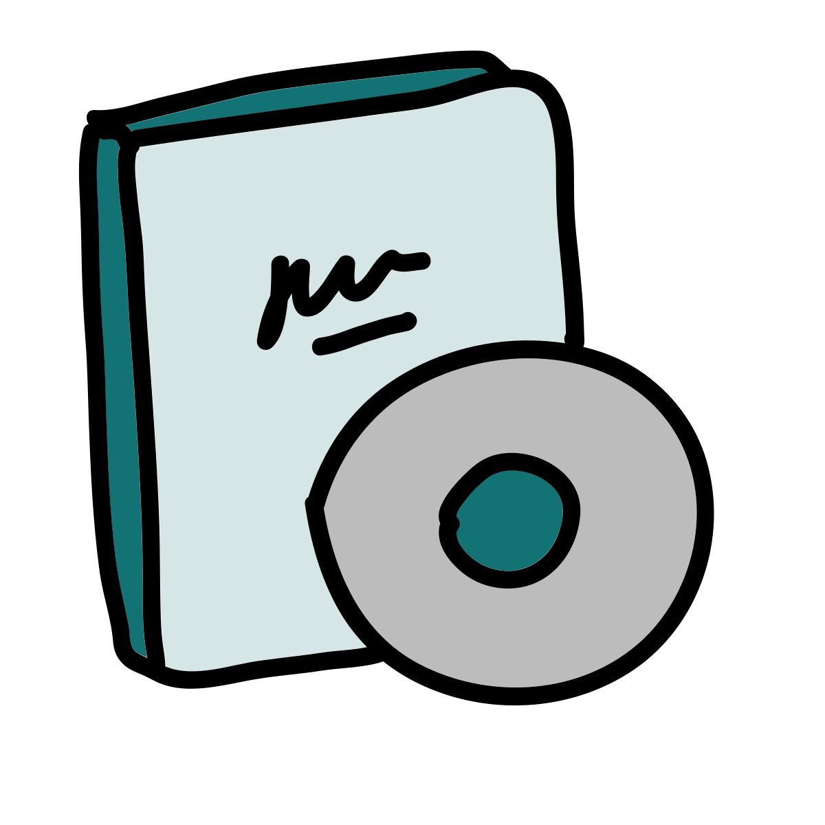 doodle style cd icon