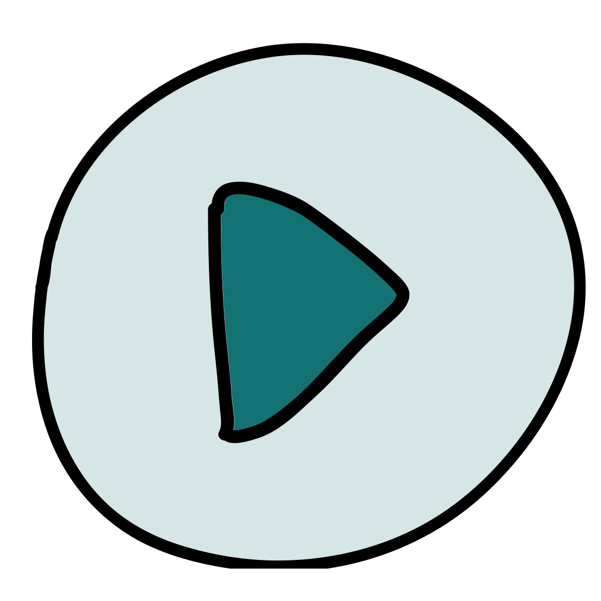 doodle style circled play icon