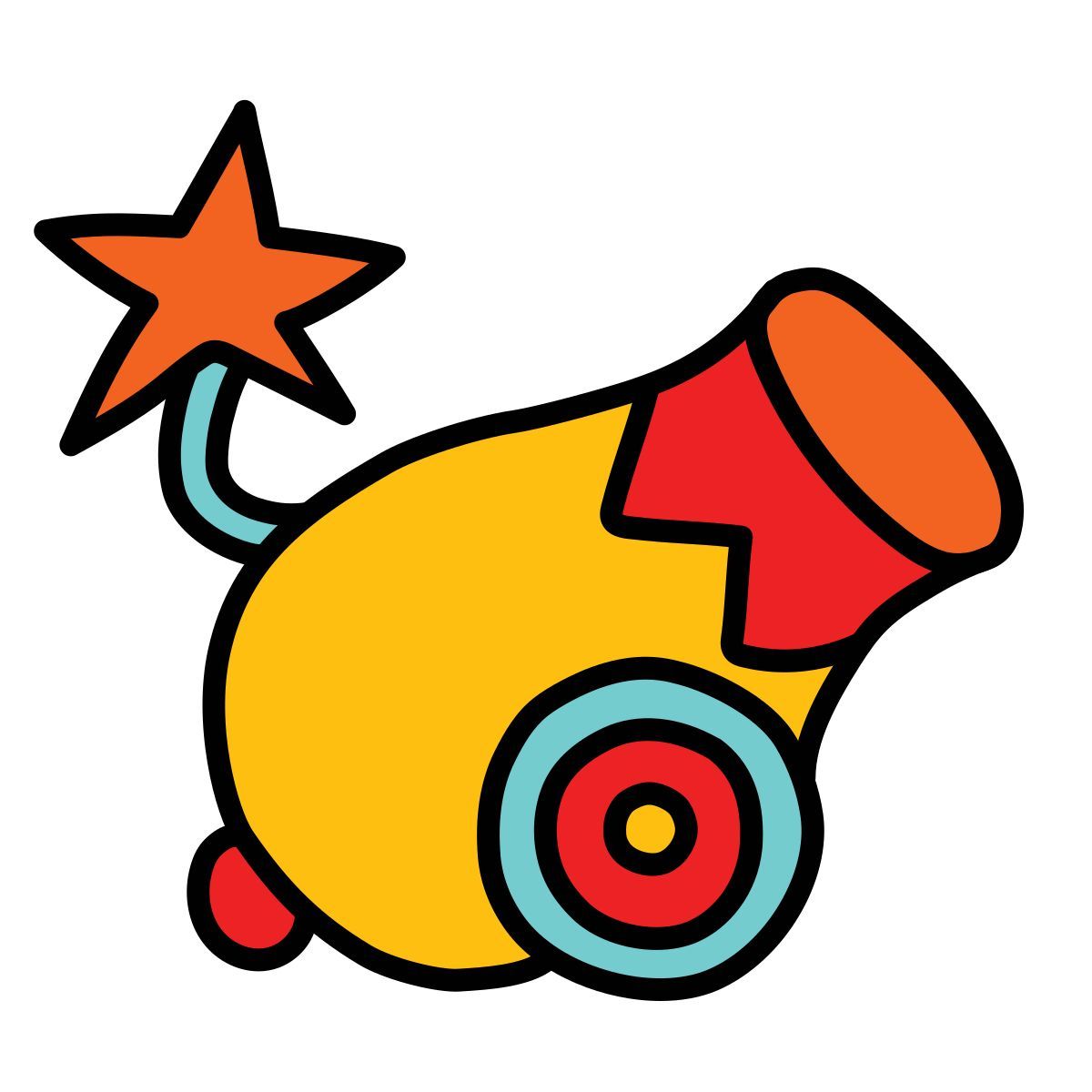 doodle style canon de cirque icon