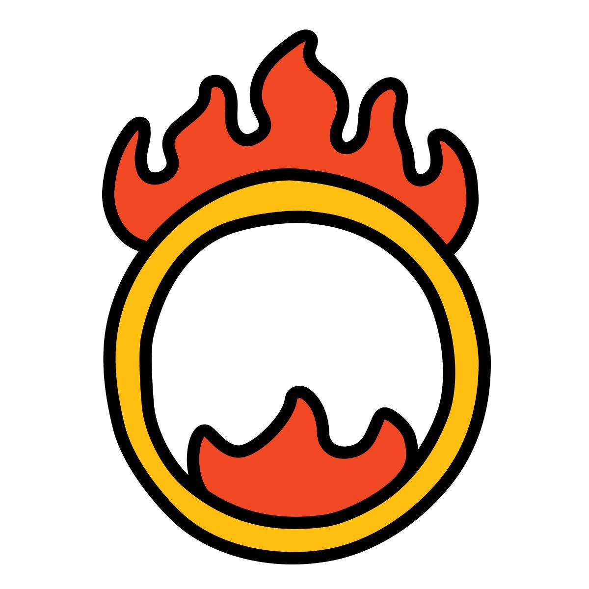 doodle style circus ring of fire icon