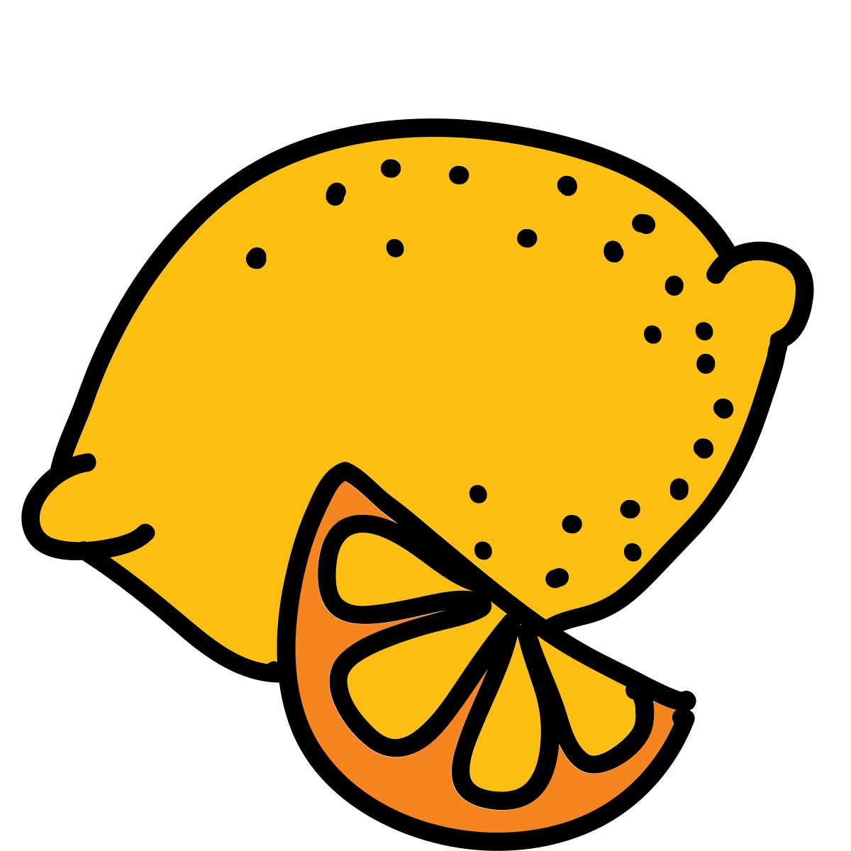 doodle style citrus icon