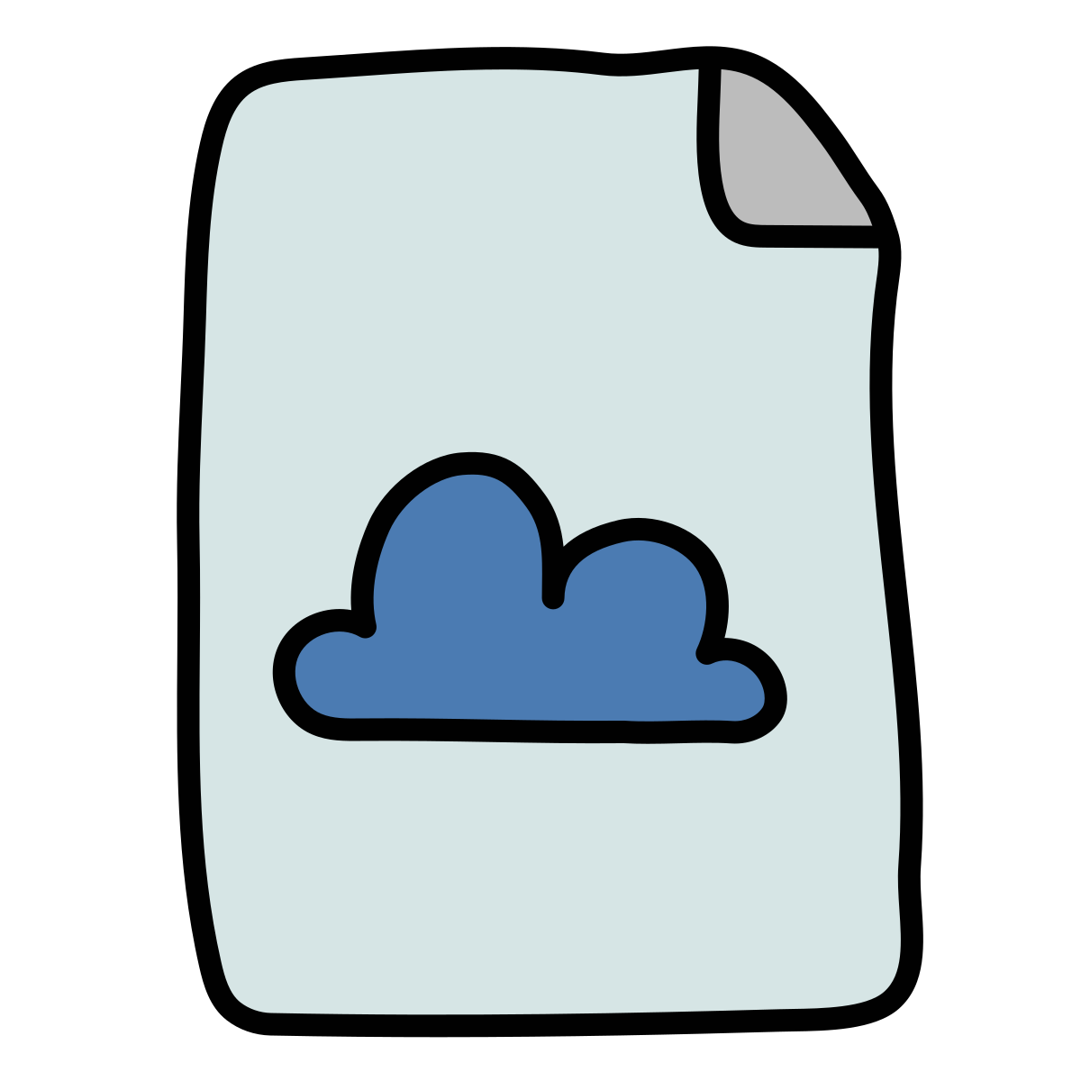 doodle style cloud file icon