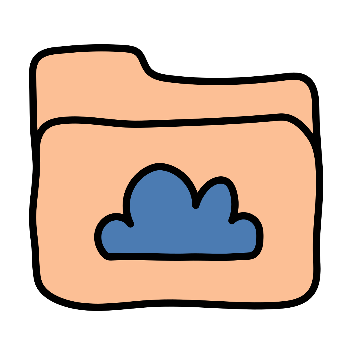 doodle style cloud folder icon