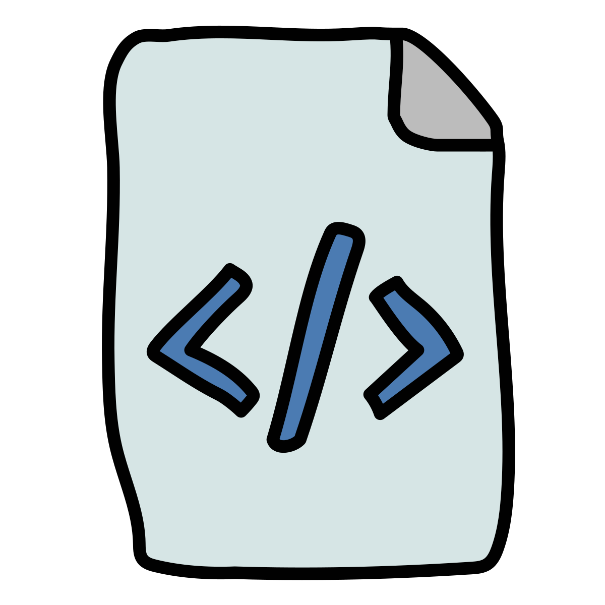 doodle style code file icon
