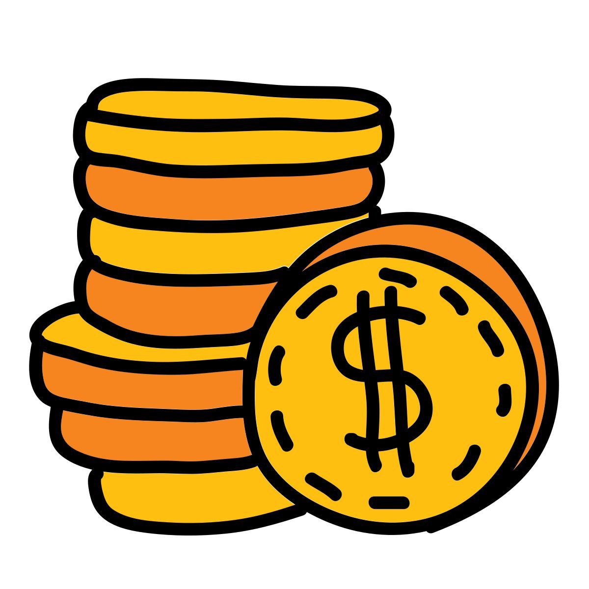 doodle style coins  v2 icon