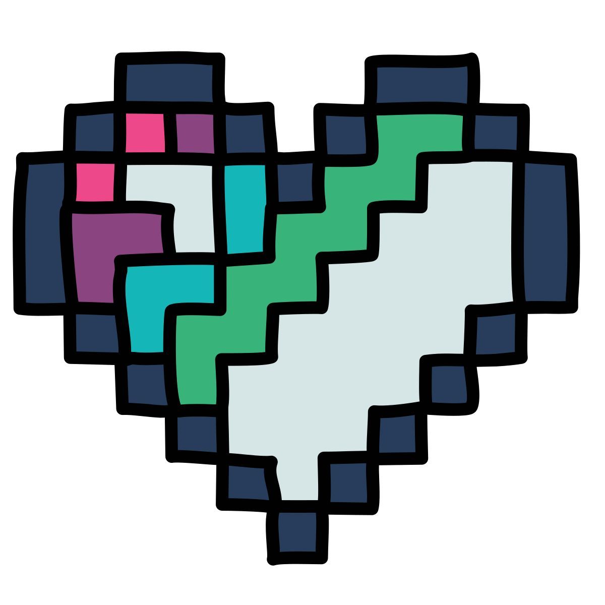 doodle style color by number icon
