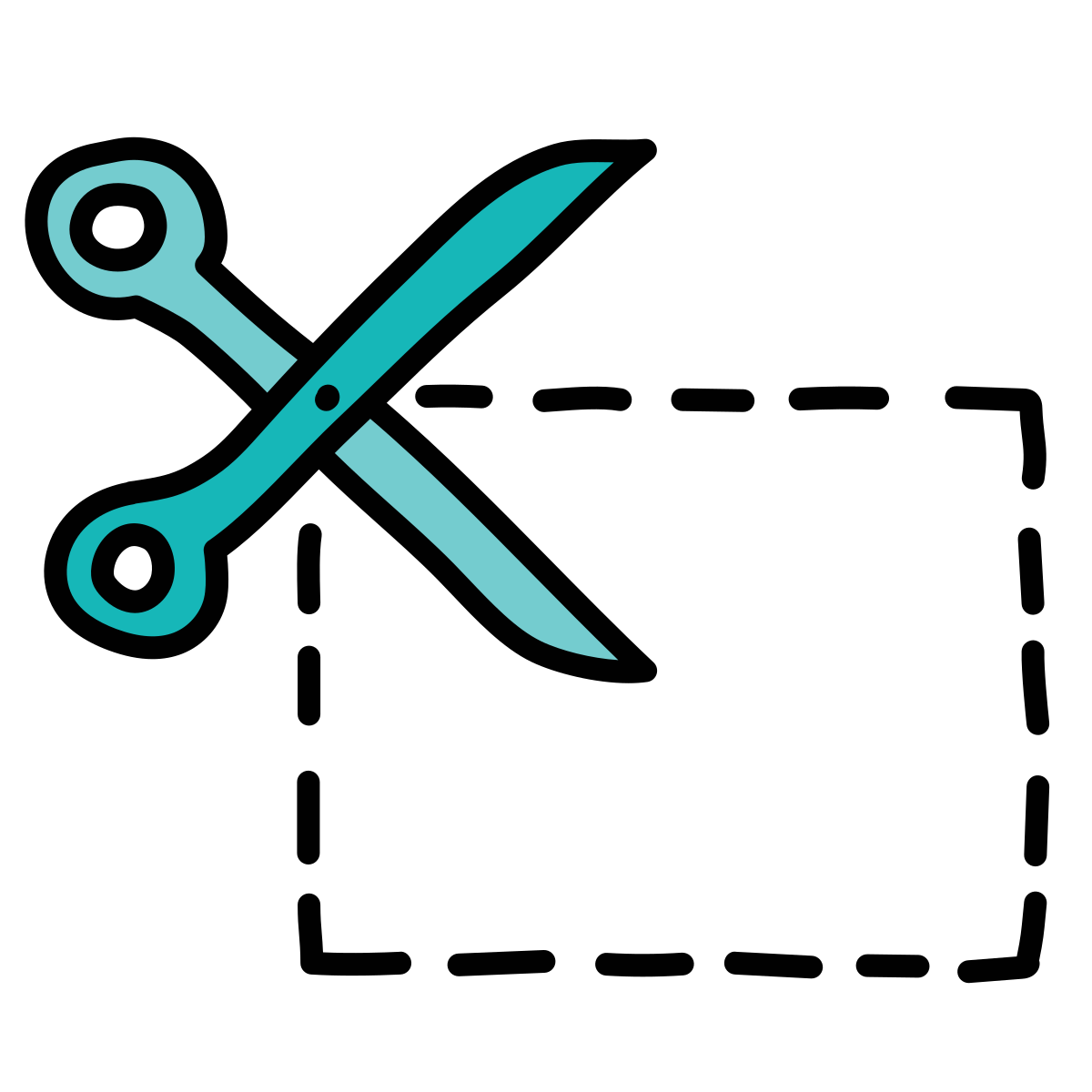 doodle style cutting coupon icon