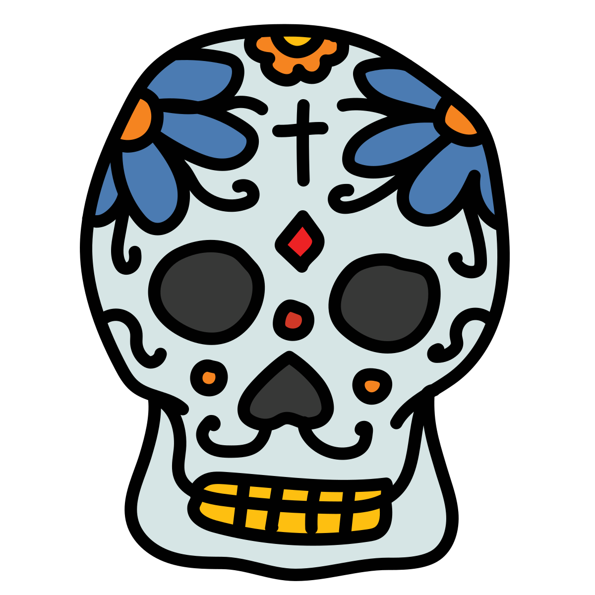 doodle style day of the dead icon