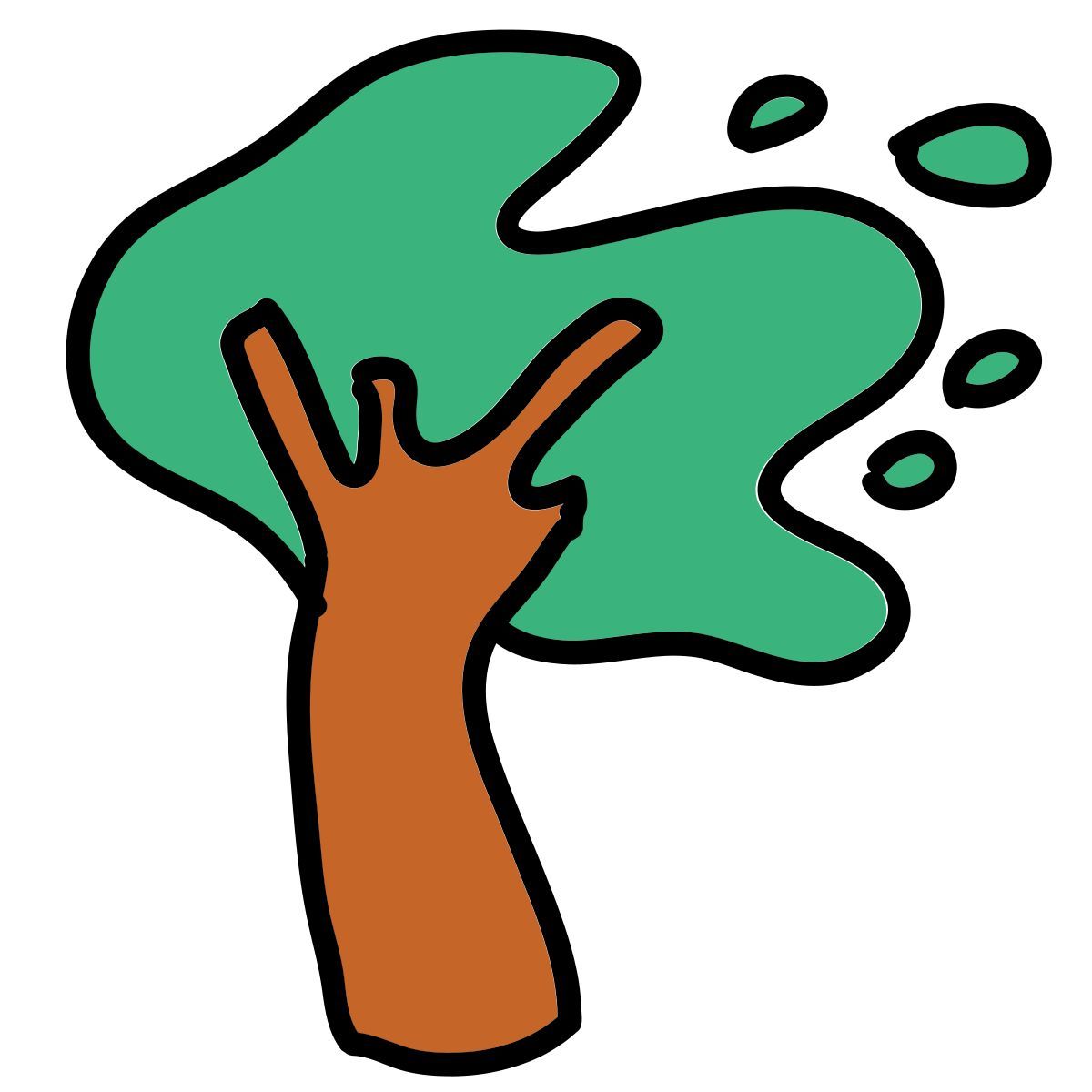 doodle style deciduous tree icon