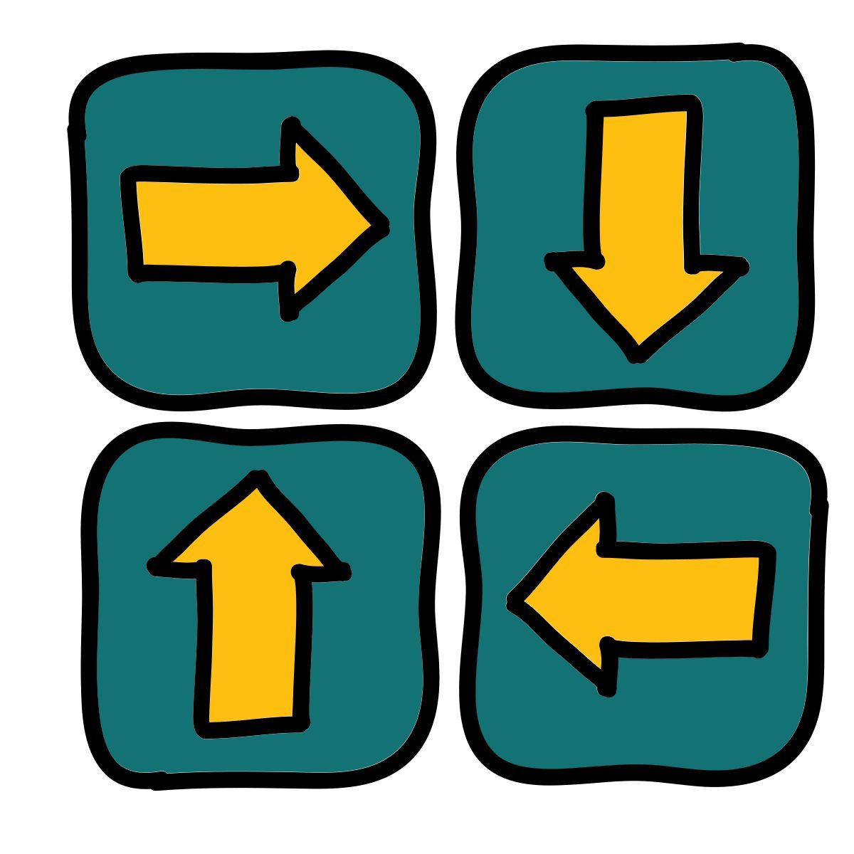 doodle style 方向四方 icon