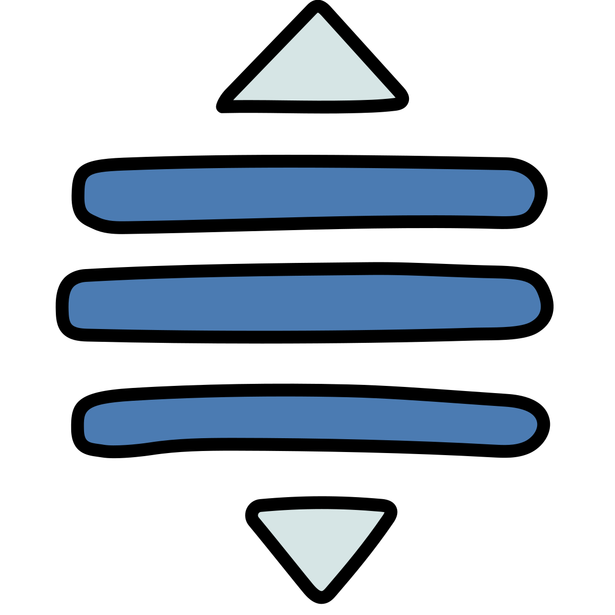 doodle style drag reorder icon
