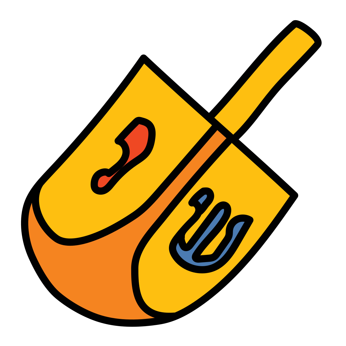 doodle style dreidel icon