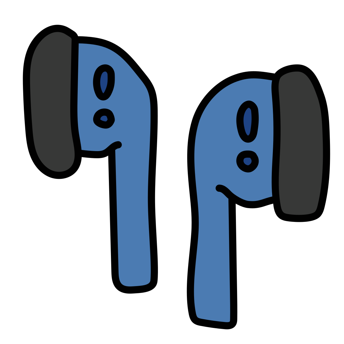doodle style earbud headphones icon
