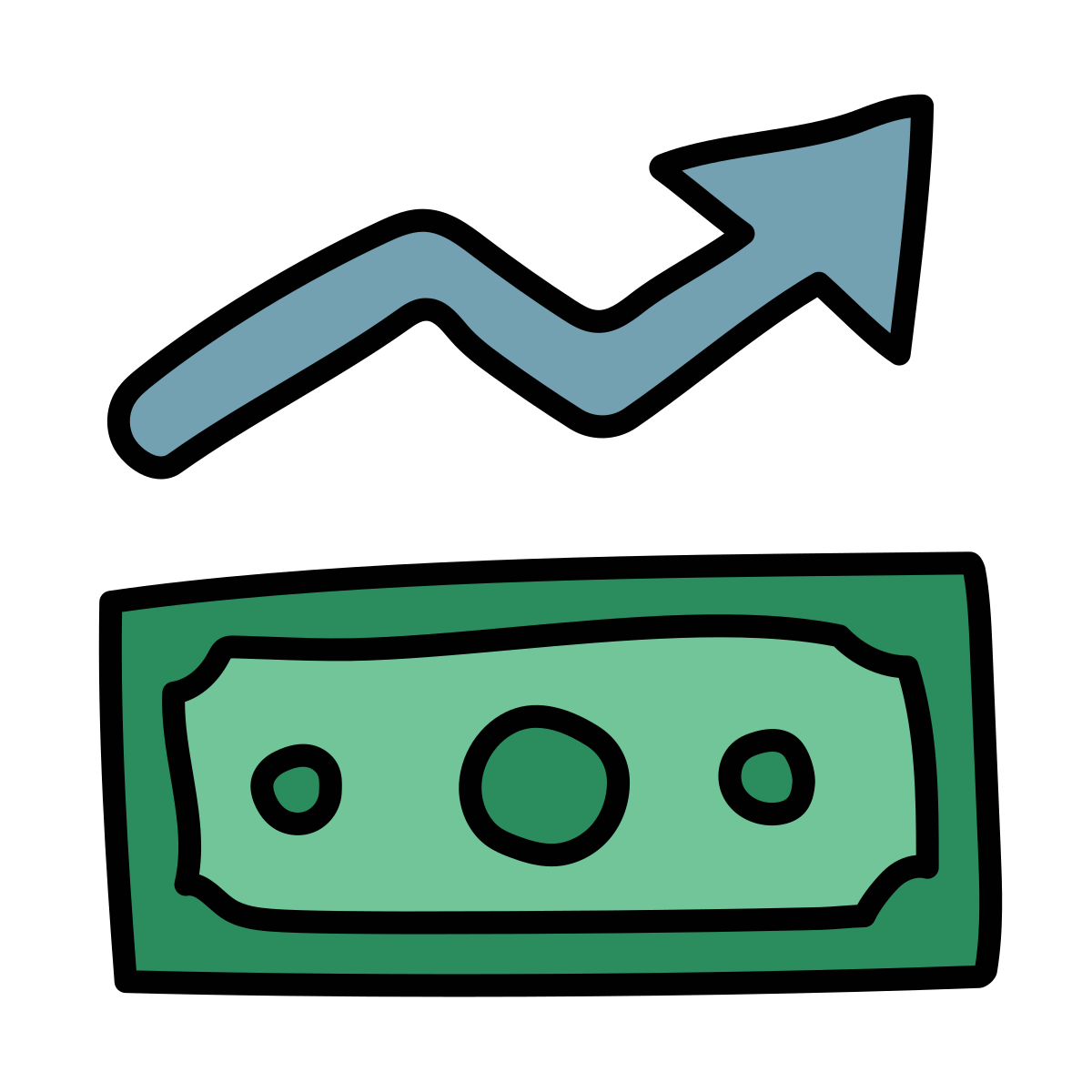 doodle style economic improvement icon