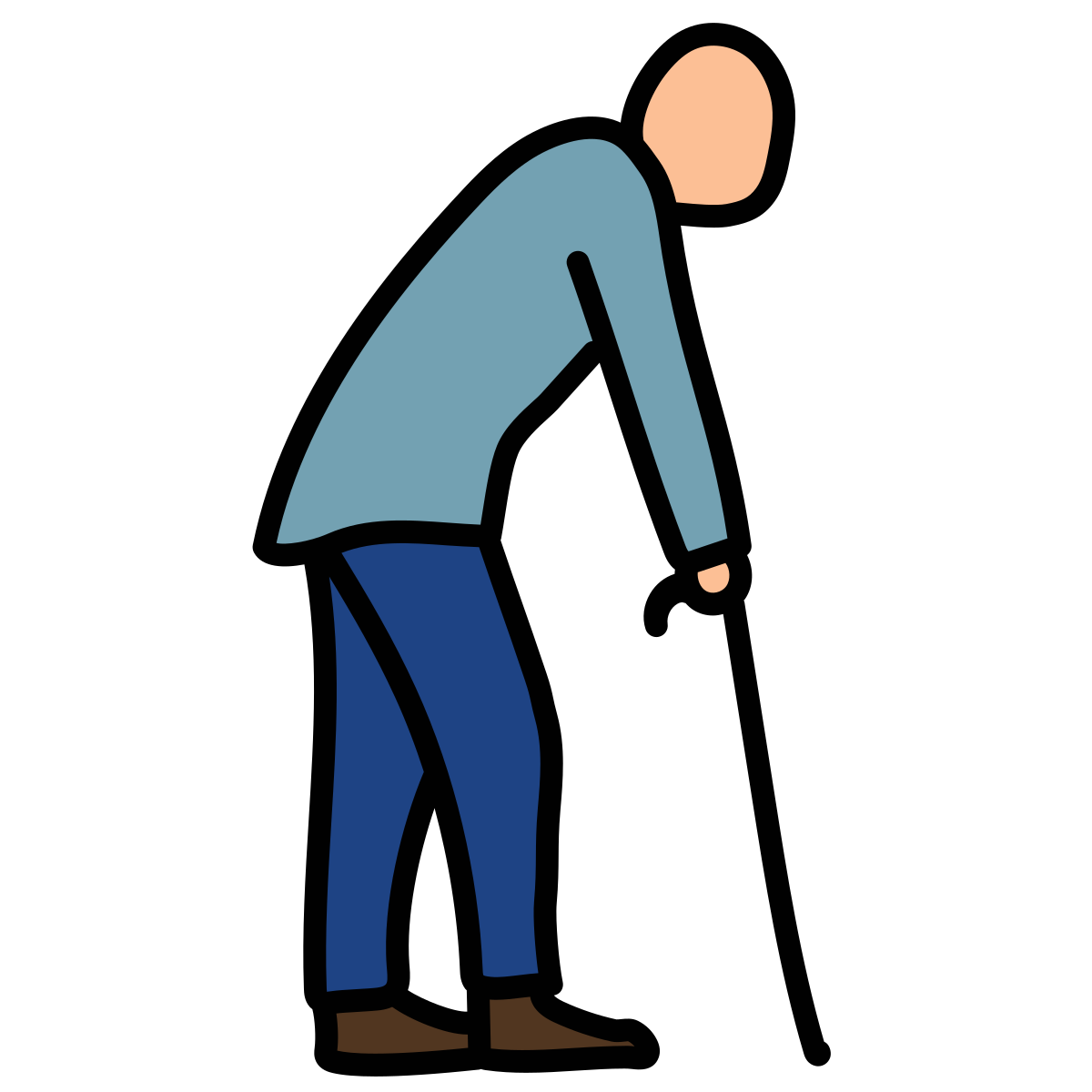 doodle style elderly person icon