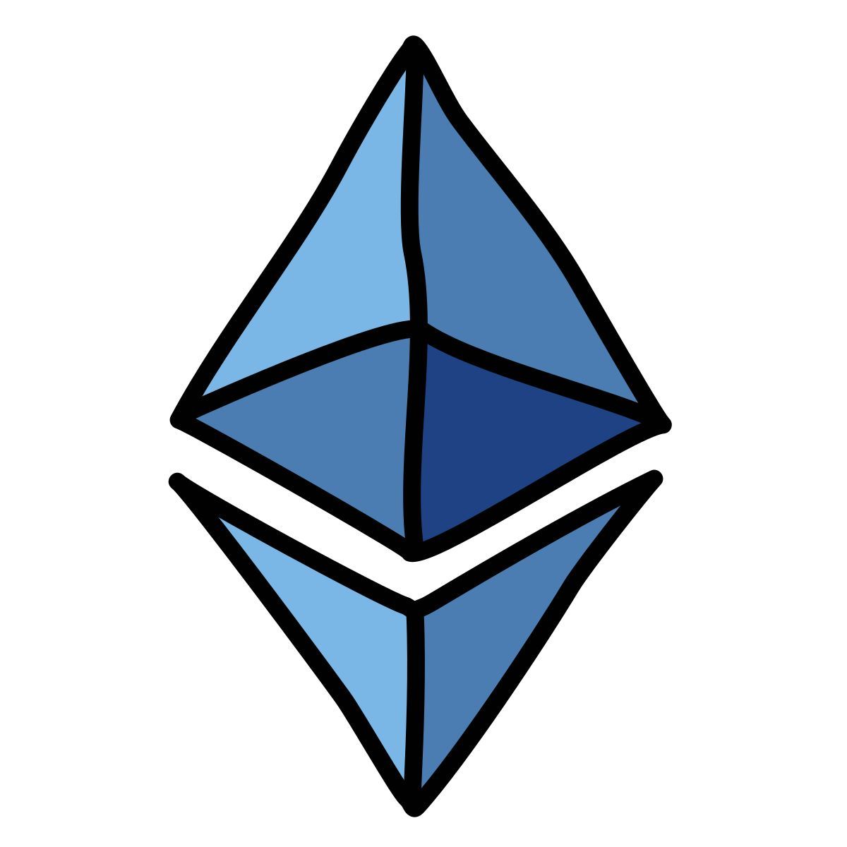 doodle style ethereum icon