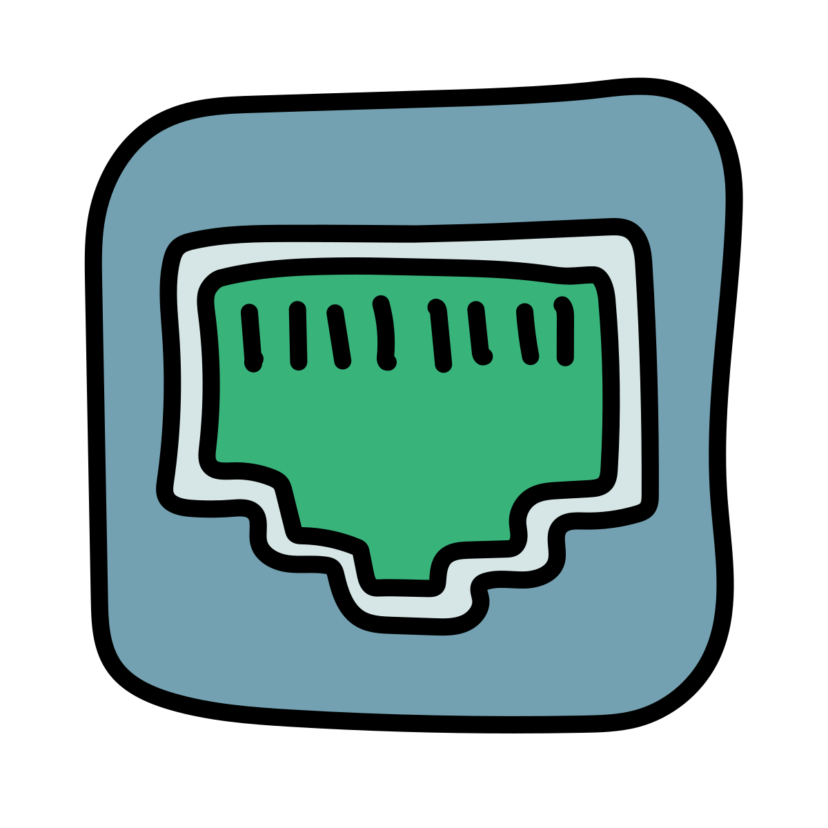doodle style ethernet on icon