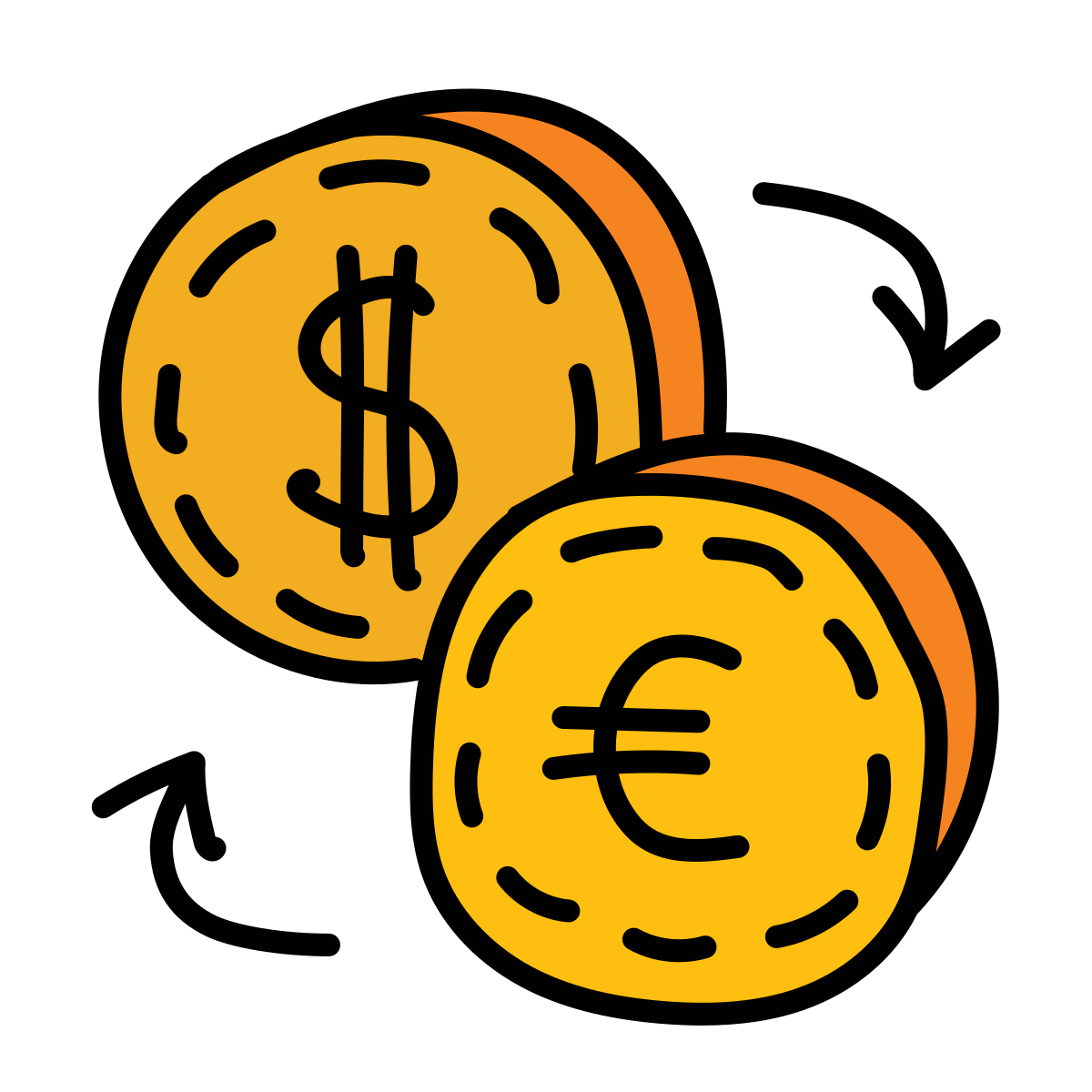 doodle style exchange euro icon