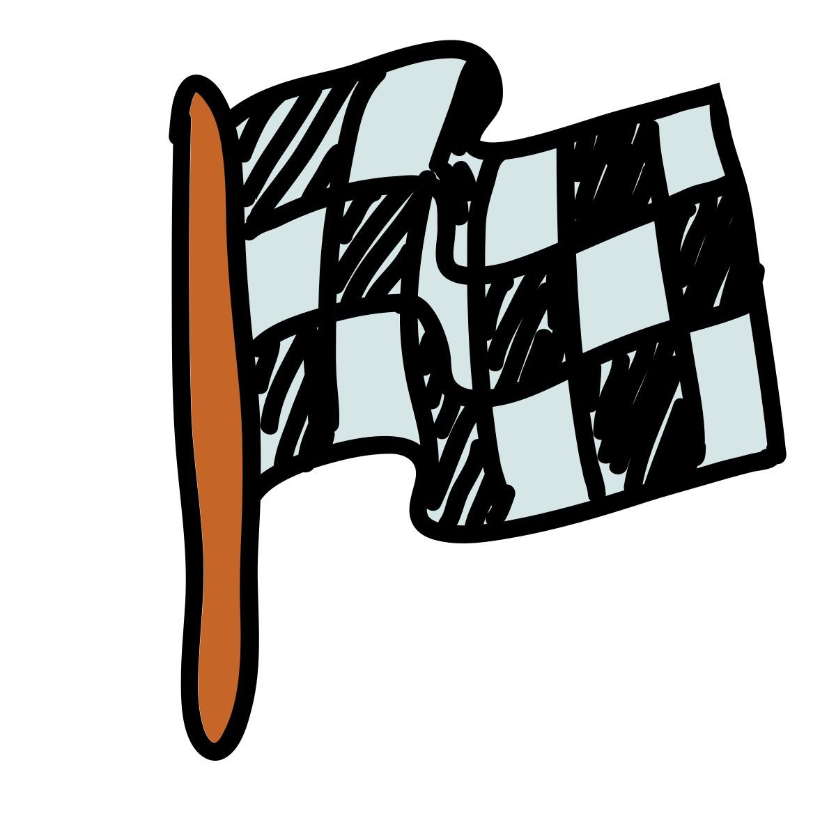 doodle style drapeau d'arrivée icon